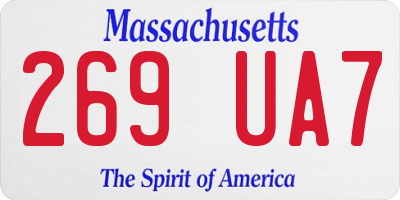 MA license plate 269UA7