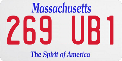 MA license plate 269UB1
