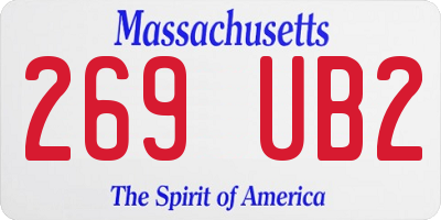 MA license plate 269UB2