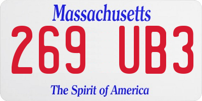 MA license plate 269UB3