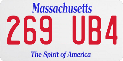MA license plate 269UB4