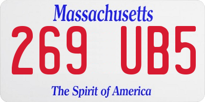 MA license plate 269UB5