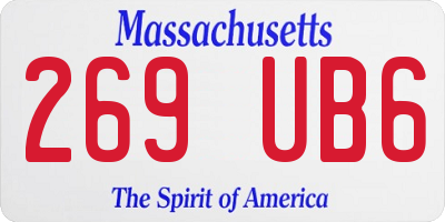 MA license plate 269UB6