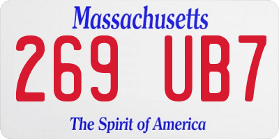 MA license plate 269UB7