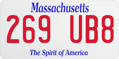 MA license plate 269UB8