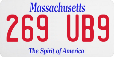 MA license plate 269UB9