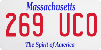 MA license plate 269UC0