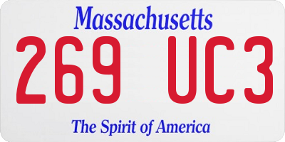 MA license plate 269UC3