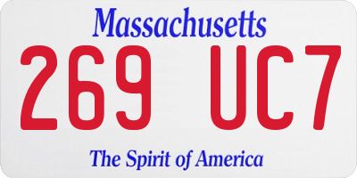 MA license plate 269UC7