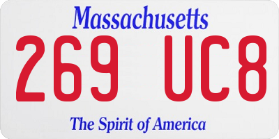 MA license plate 269UC8