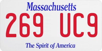 MA license plate 269UC9