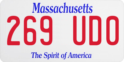 MA license plate 269UD0