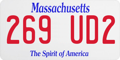 MA license plate 269UD2