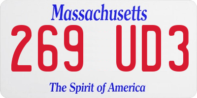 MA license plate 269UD3