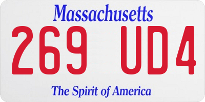 MA license plate 269UD4
