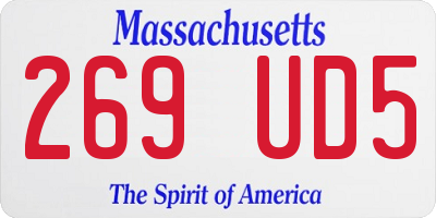 MA license plate 269UD5