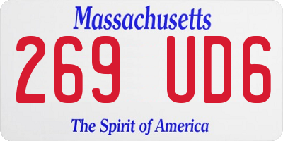 MA license plate 269UD6