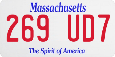 MA license plate 269UD7