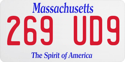 MA license plate 269UD9