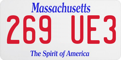 MA license plate 269UE3