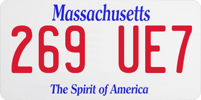 MA license plate 269UE7