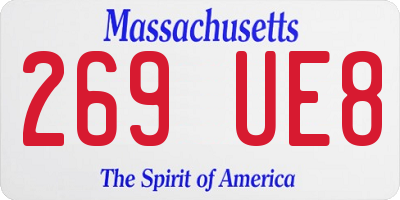 MA license plate 269UE8