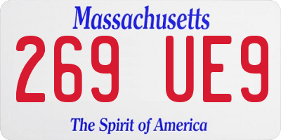 MA license plate 269UE9