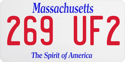 MA license plate 269UF2