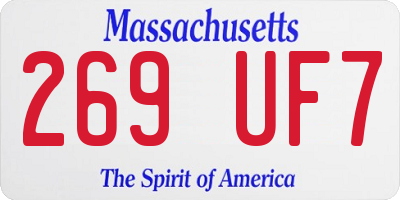 MA license plate 269UF7