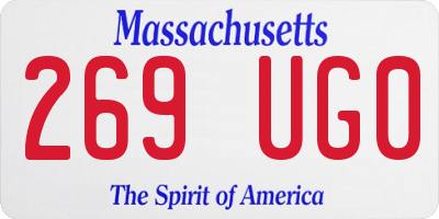 MA license plate 269UG0