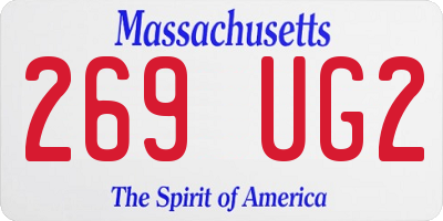 MA license plate 269UG2