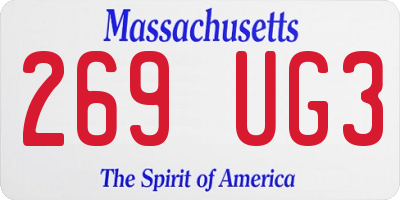 MA license plate 269UG3