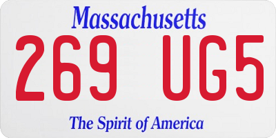 MA license plate 269UG5