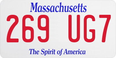 MA license plate 269UG7