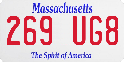 MA license plate 269UG8