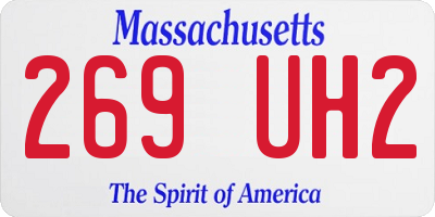 MA license plate 269UH2