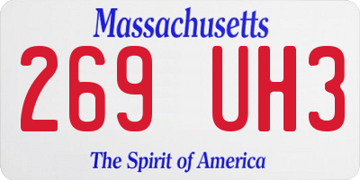 MA license plate 269UH3
