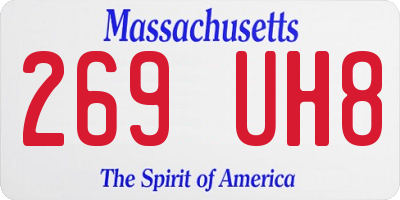 MA license plate 269UH8