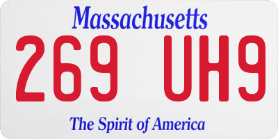 MA license plate 269UH9