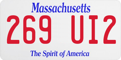 MA license plate 269UI2