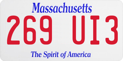 MA license plate 269UI3