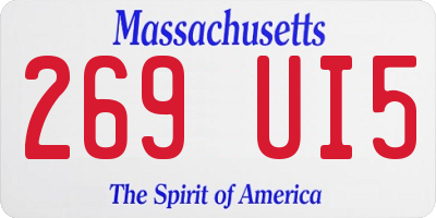 MA license plate 269UI5