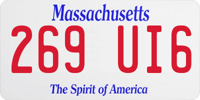 MA license plate 269UI6