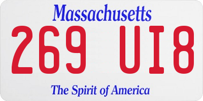 MA license plate 269UI8
