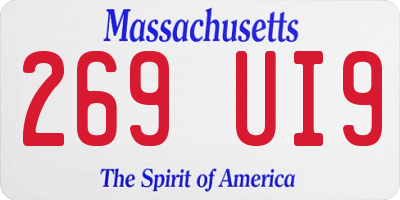 MA license plate 269UI9