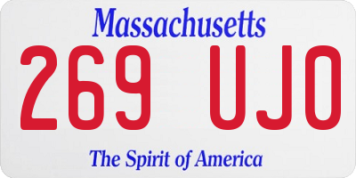 MA license plate 269UJ0