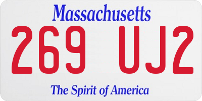 MA license plate 269UJ2