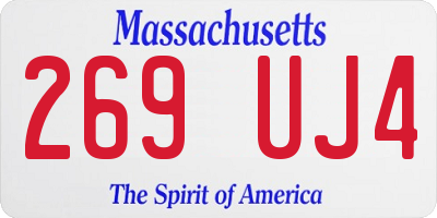 MA license plate 269UJ4