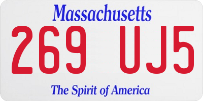 MA license plate 269UJ5