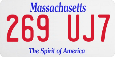 MA license plate 269UJ7